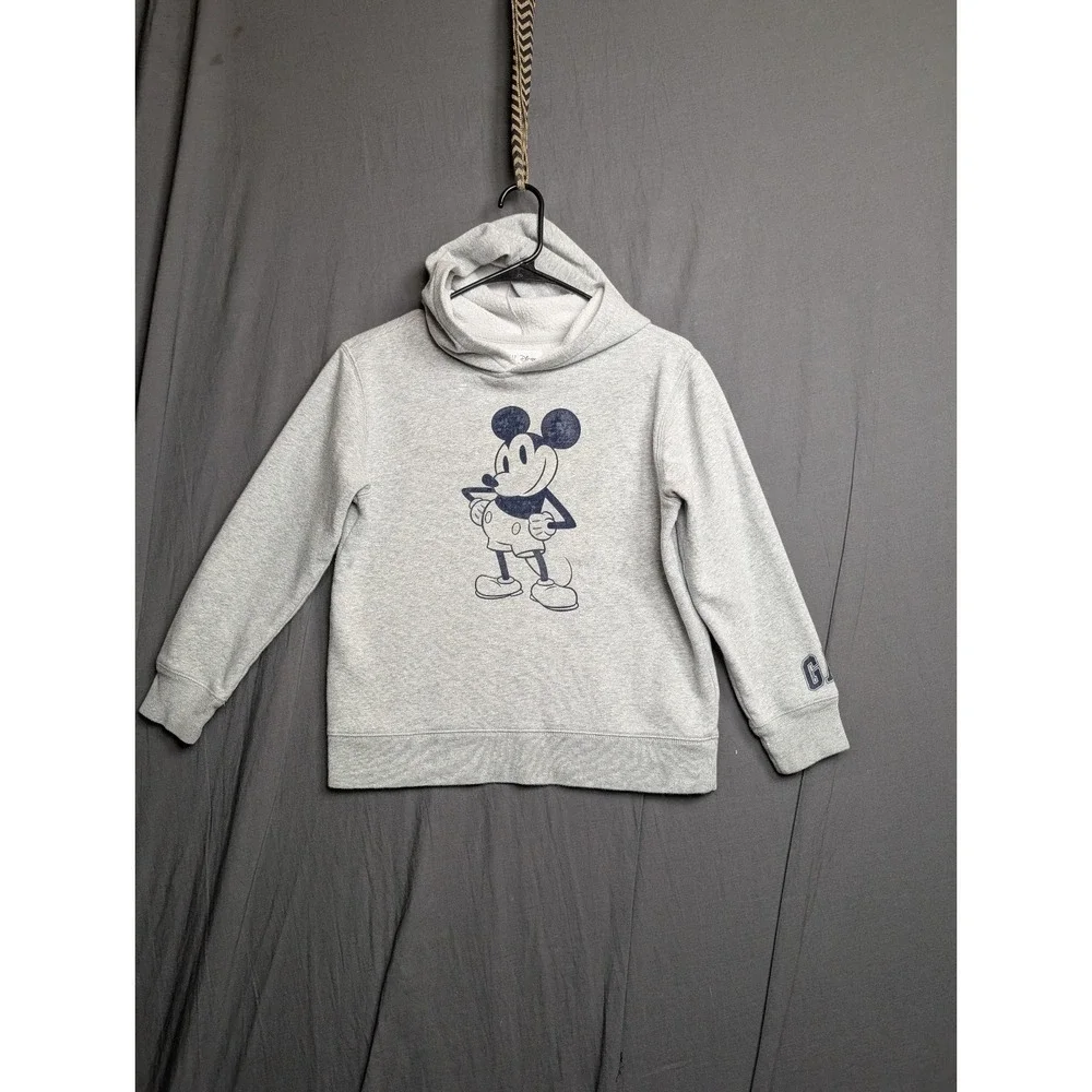 Disney Mickey Mouse Kids' Hoodie - Grey Pullover‎ Sweatshirt - Size Medium